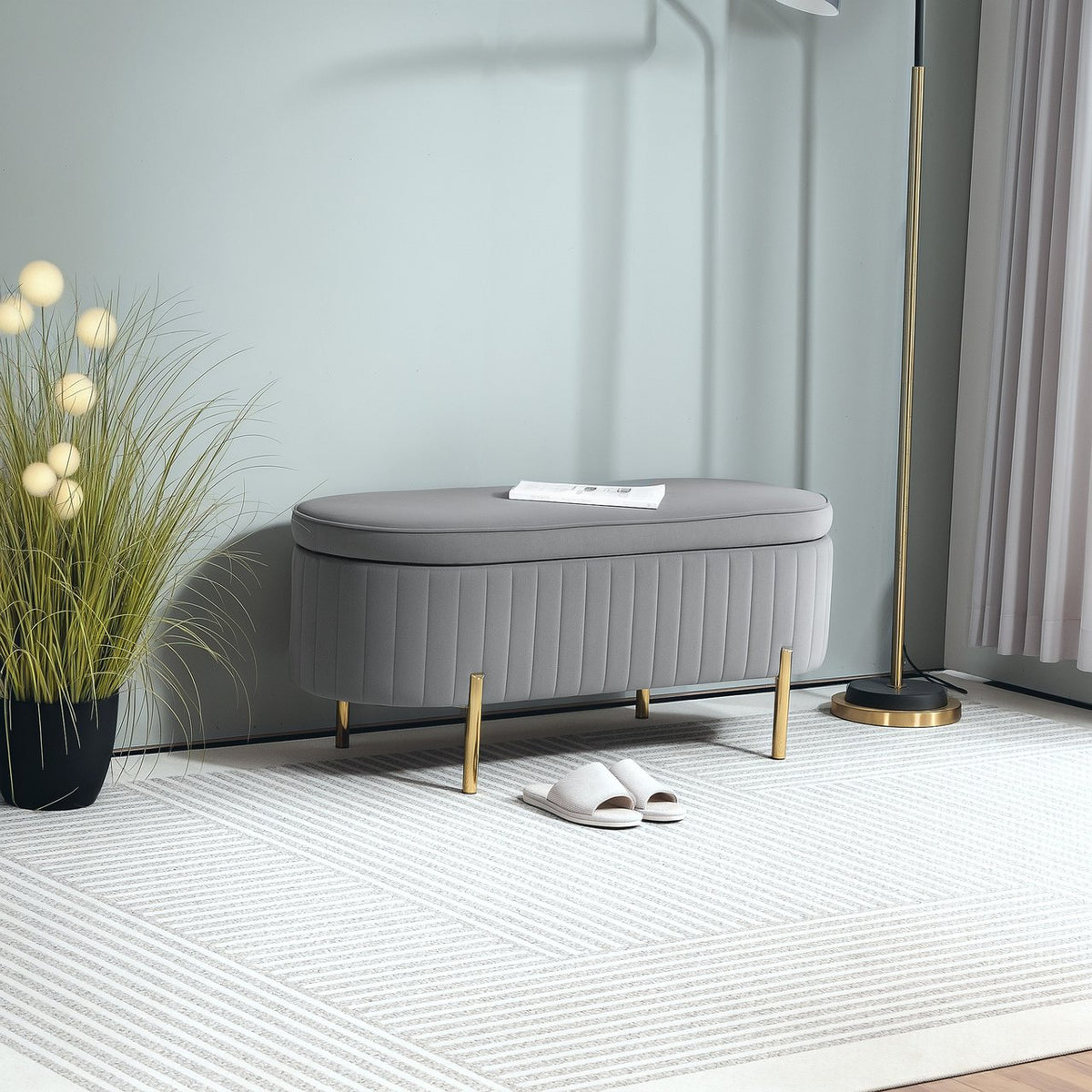 Détail des cannelures du velours gris de Sillon