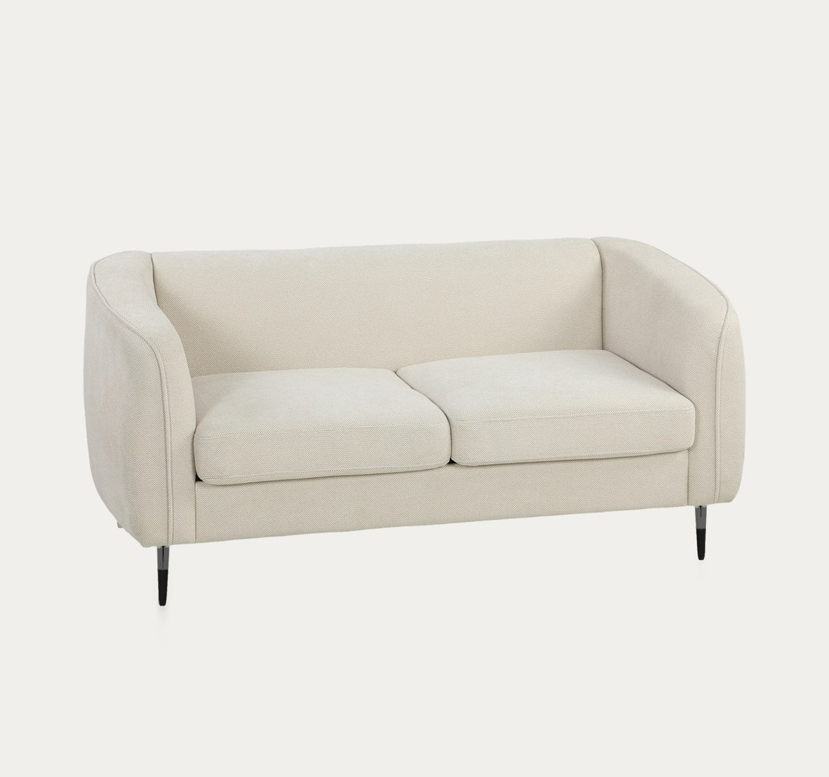 Pivoine en Beige crème, canapé 2 places en velours, sur fond clair