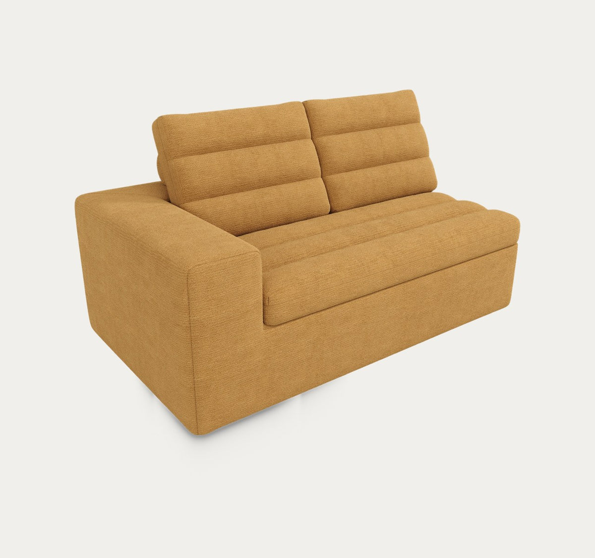 Canapé de Safran en Jaune moutarde sans le pouf, sur fond clair
