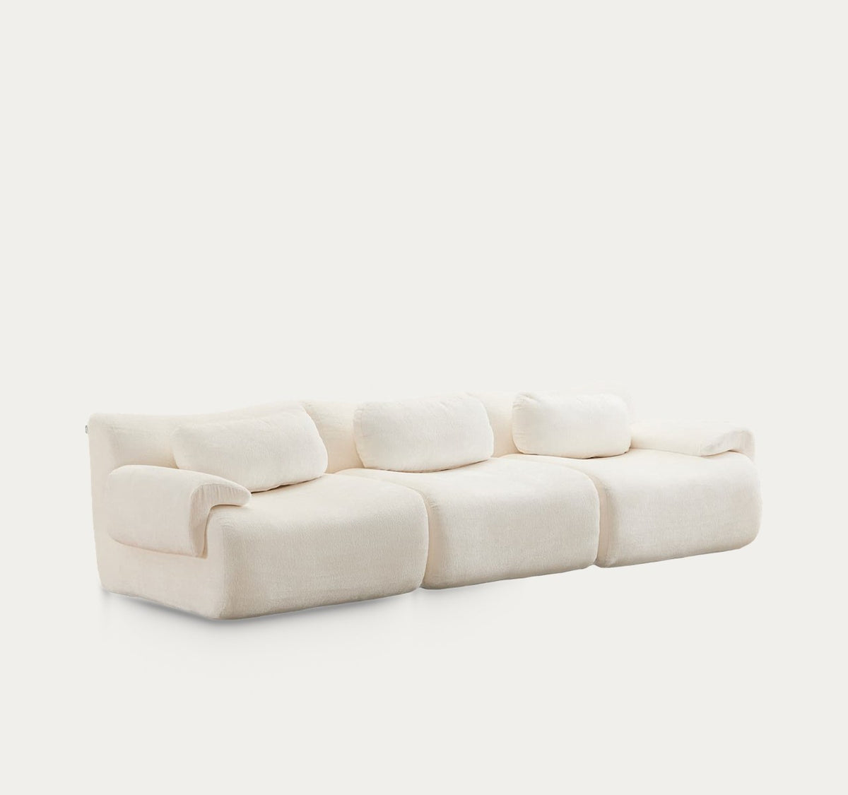Cumulus en Blanc crème, canapé bulle de 294 cm, sur fond clair
