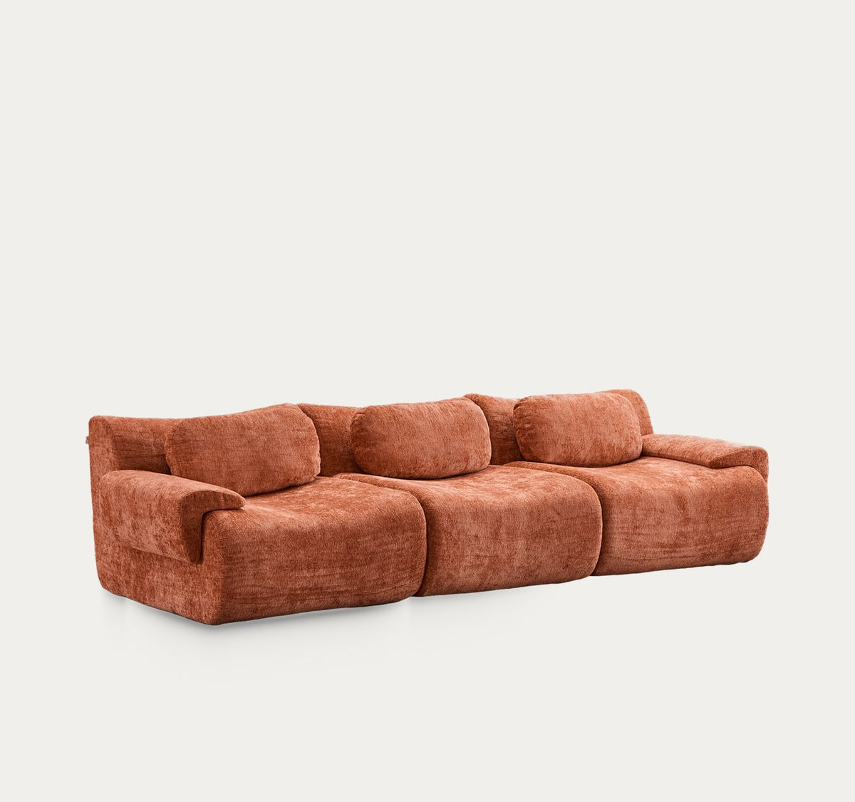 Cumulus en Terracotta, canapé bulle de 294 cm, sur fond clair
