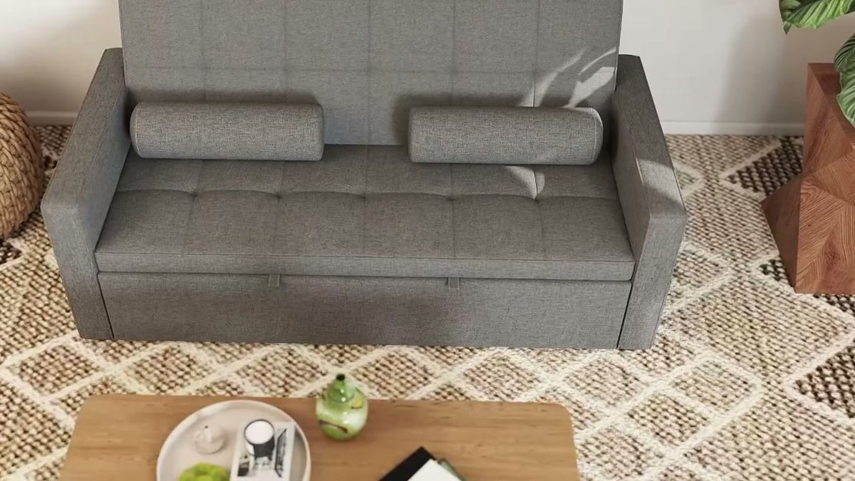 Rêverie en Gris nuage vu de dessus, devant une table basse