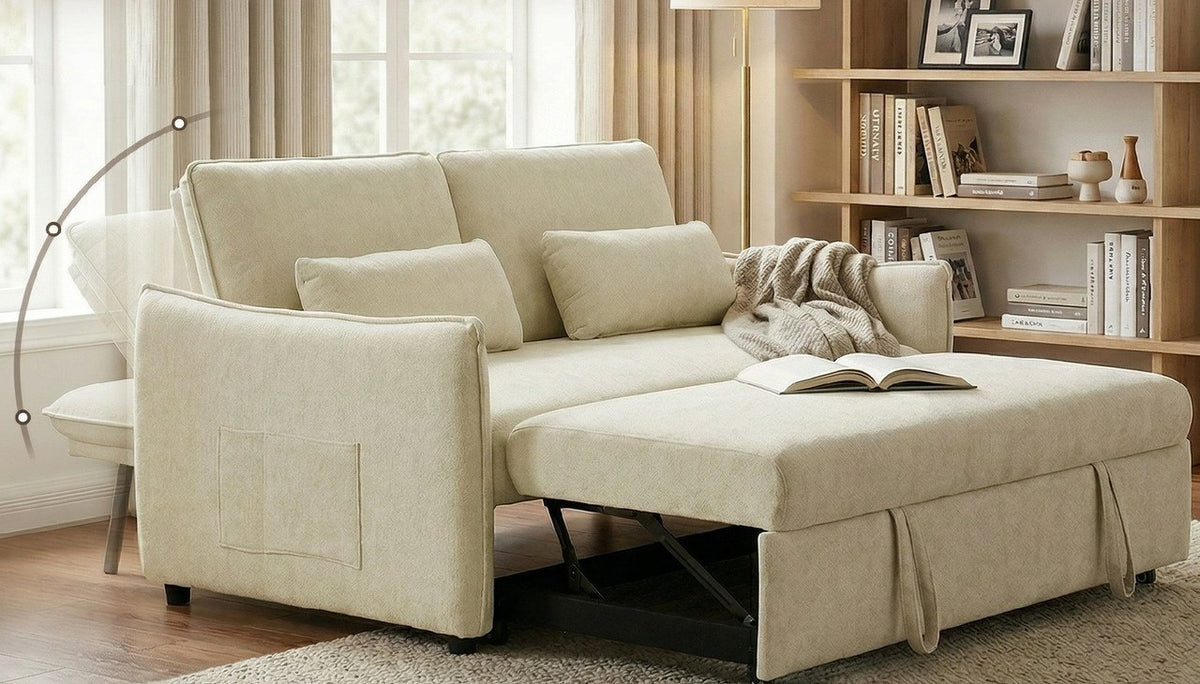 Grège en Beige à demi ouvert dans un salon