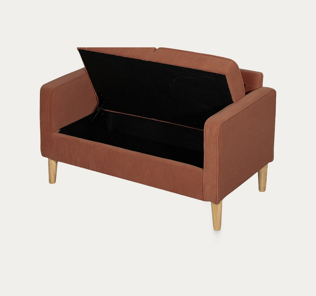 Garance en Terracotta, coffre ouvert, sur fond clair