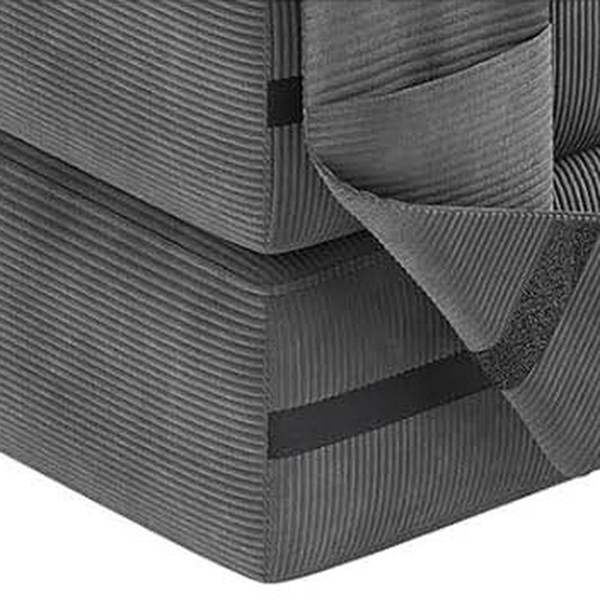 Détail du bord de Hamac et de sa bande auto-agrippante, Gris anthracite
