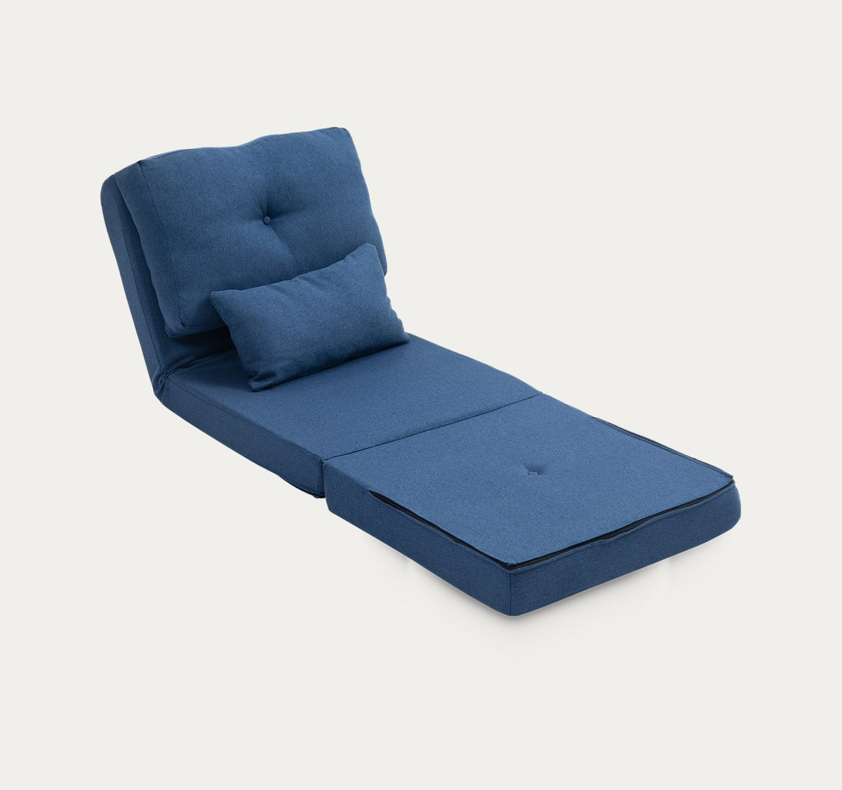 Escale dépliée en couchage, en Bleu nuit, sur fond clair