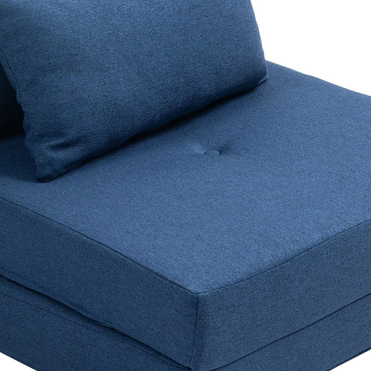 Détail du coussin et de l'assise en tissu Bleu nuit d'Escale