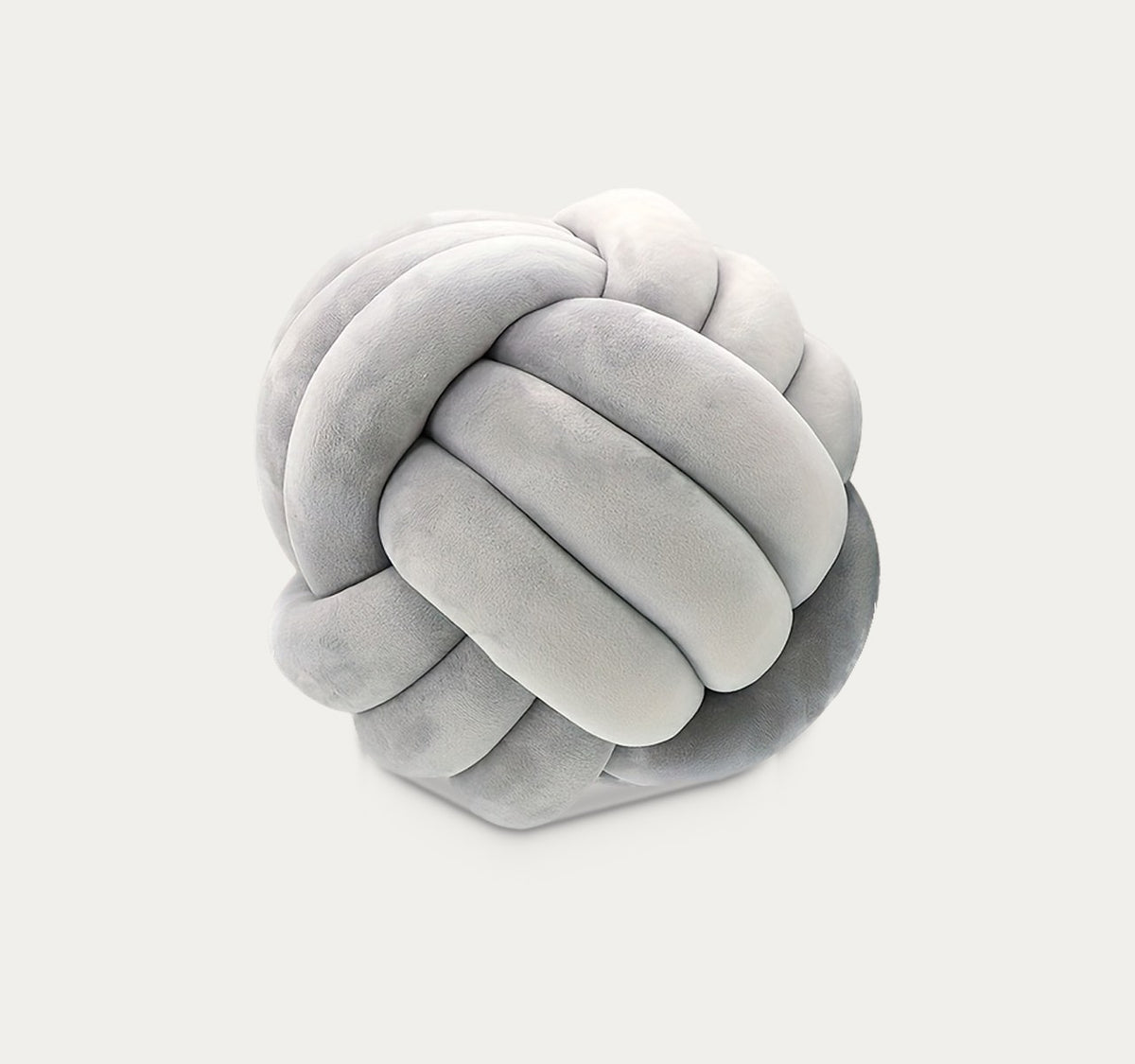 Le coussin nœud gris, sur fond clair