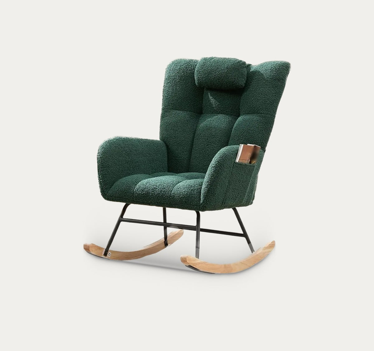 Valse en Vert sapin, fauteuil à bascule, sur fond clair
