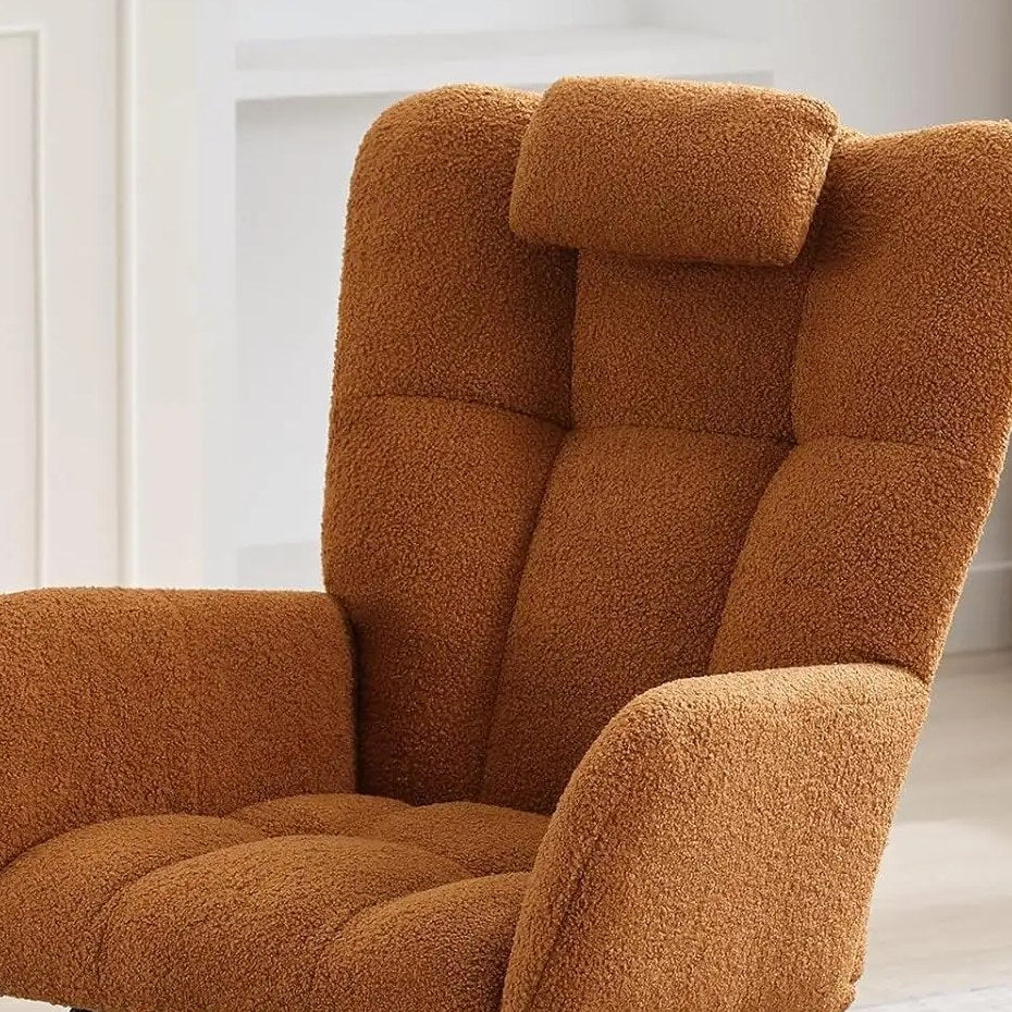 Détail du dossier capitonné de Valse Caramel beurre salé