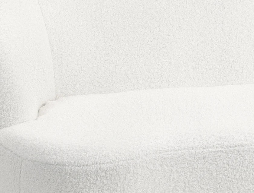 Détail du dossier et de l'assise de Flocon, effet peau de mouton